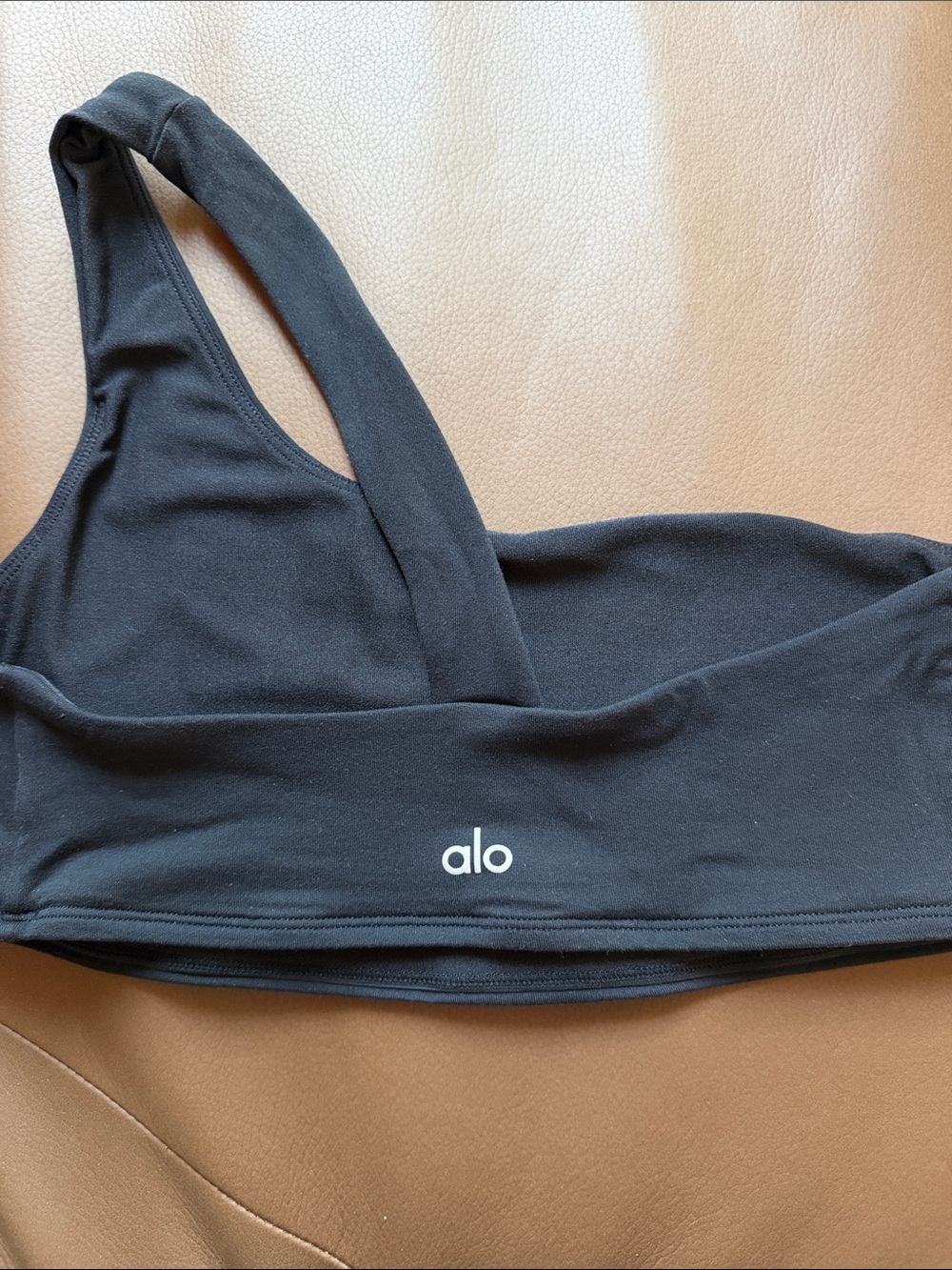 ALO Yoga Black One-Shoulder Sports Bra